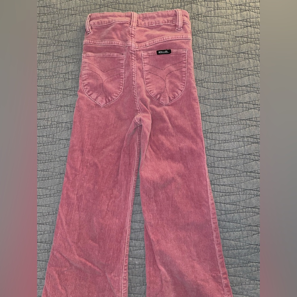 ROLLA’S Eastcoast Baby Whale Corduroy Lilac Cord High rise Flare Pants Size 24 - Picture 12 of 16